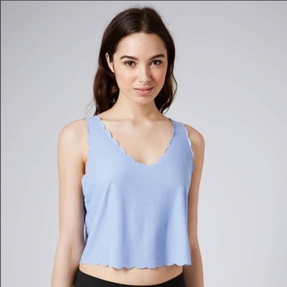 Gorgeous blue Topshop scalloped tank top